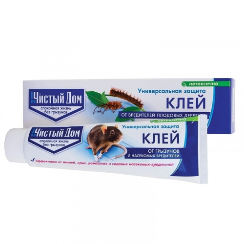 Клей от грызунов и насекомых Чистый дом туба 130 гр.