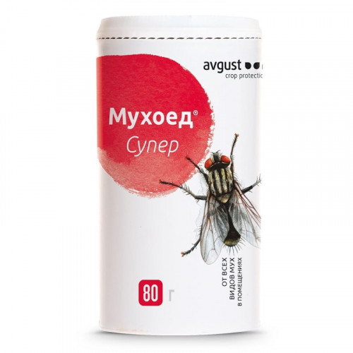 AVGUST  Гранулы от всех видов мух "Мухоед Супер", 80 гр.