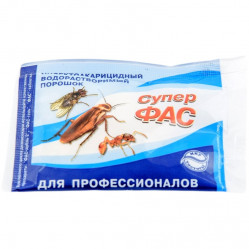 Супер ФАС водорастворимый порошок (без запаха), от тараканов, блох, муравьев, клопов, мух, бабочек моли, ос, комаров, крысиных клещей 10гр.
